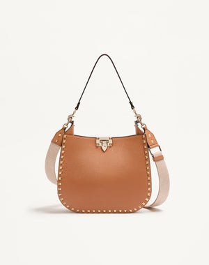 Borsa Hobo Valentino Garavani Rockstud In Vitello Granato 
