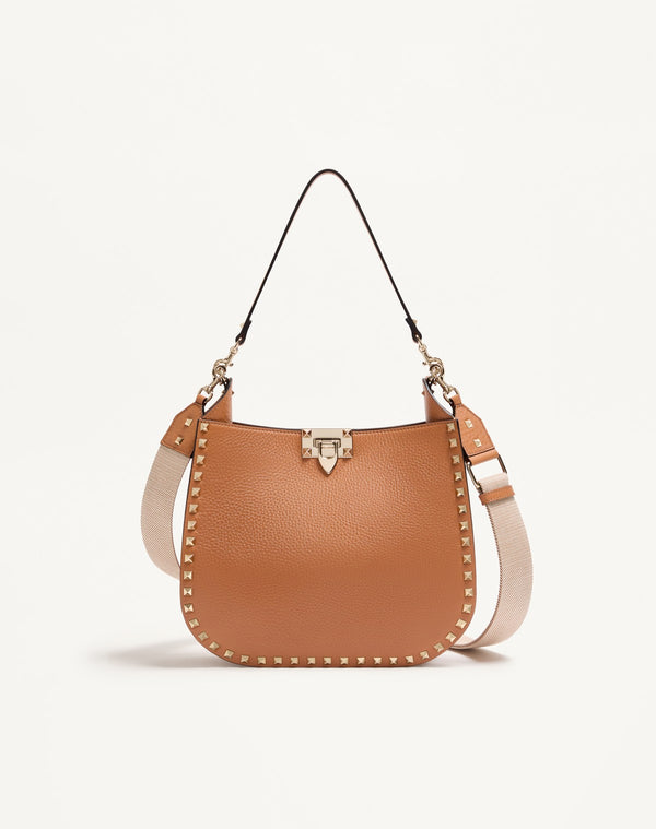 Borsa Hobo Valentino Garavani Rockstud In Vitello Granato 