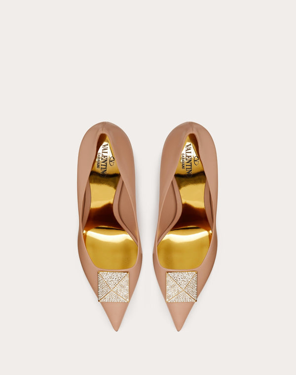 Décolleté One Stud In Nappa Con Borchia Con Cristalli 100Mm