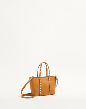Borsa Shopping Piccola Valentino Garavani Rockstud In Vitello Granato