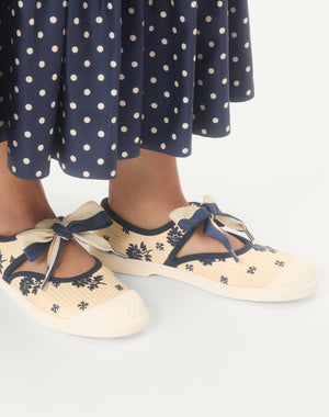 Sneaker Ballerina Bay By Bay In Tessuto Papier Floral