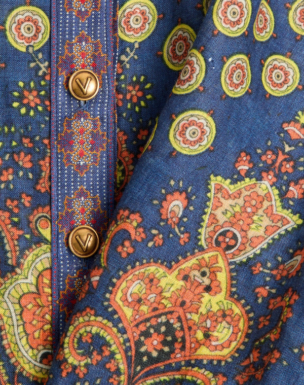 Camicia In Lino Paisley Medaglioni Voyage Imaginaire 