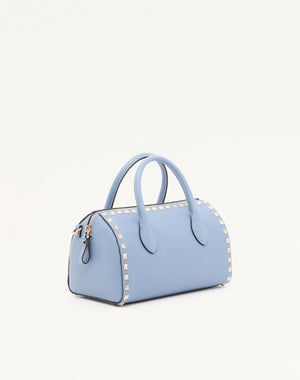 BORSA A MANO ROCKSTUD IN VITELLO GRANATO