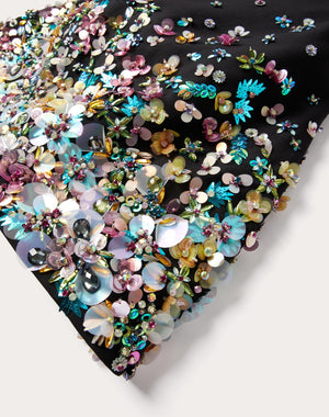 Abito Corto In Crepe Couture Ricamato