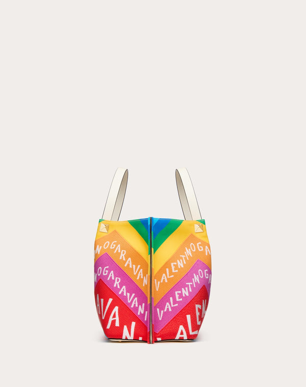 Borsa Shopping Media Valentino Garavani Escape In Canvas Con Stampa Chevron24