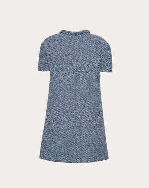 Abito Corto In Denim Textured Tweed