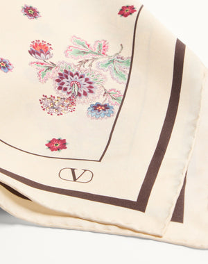 Foulard Papier Floral In Seta