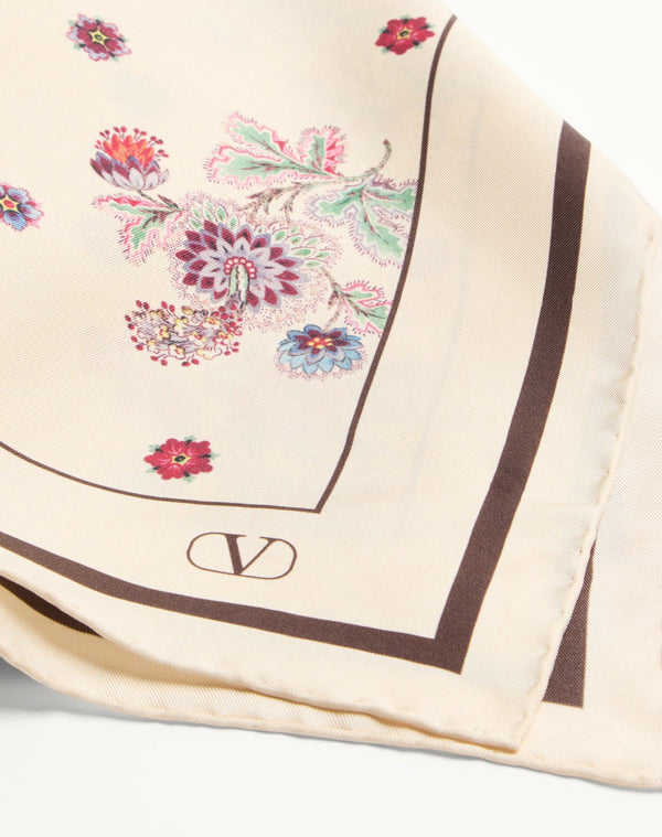 Foulard Papier Floral In Seta