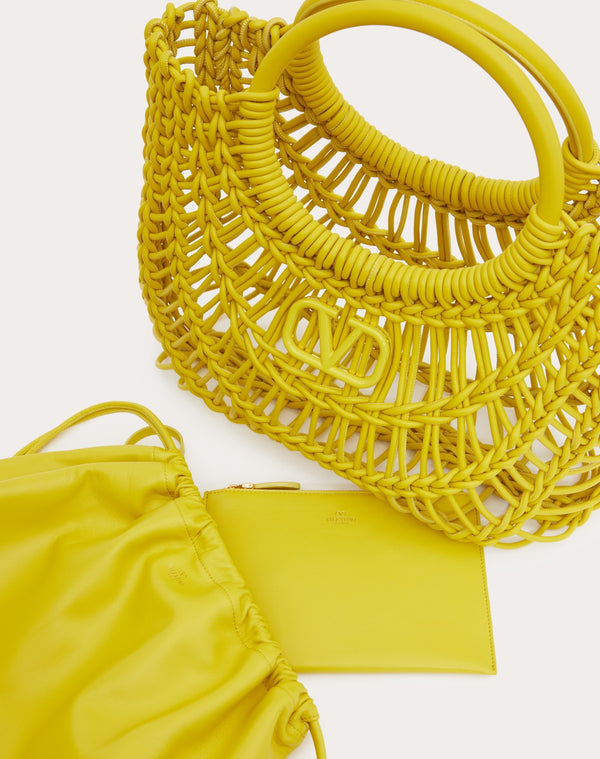 Borsa Shopping Valentino Garavani Allknots In Pelle Intrecciata 