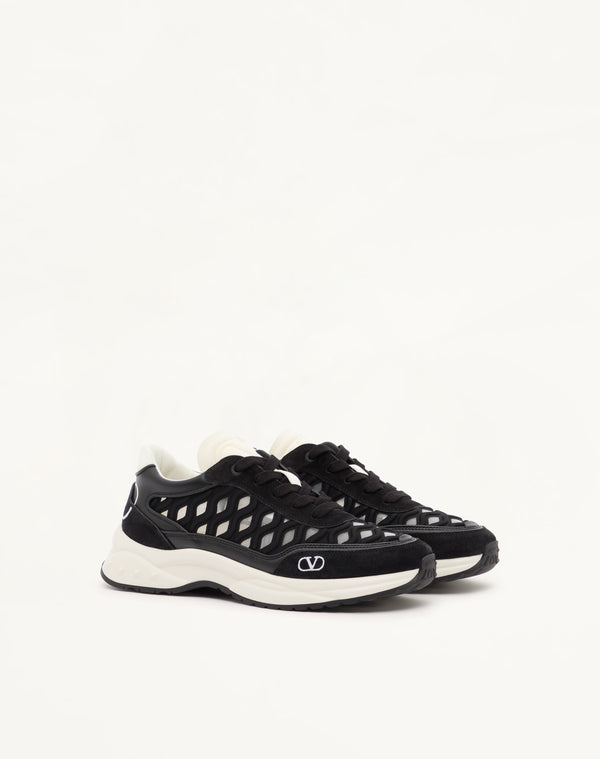 SNEAKER READY GO RUNNER IN TESSUTO E PELLE
