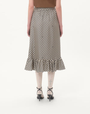 Gonna Midi In Twill Stampa Plus De Pois