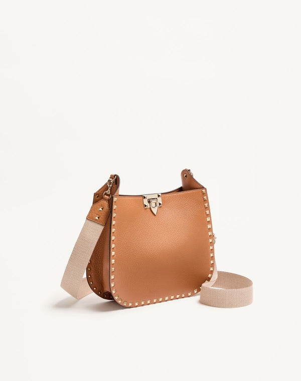 Borsa Hobo Valentino Garavani Rockstud In Vitello Granato 
