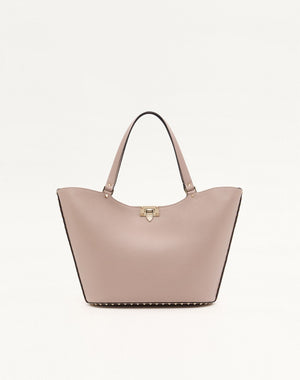 BORSA SHOPPING ROCKSTUD IN VITELLO GRANATO