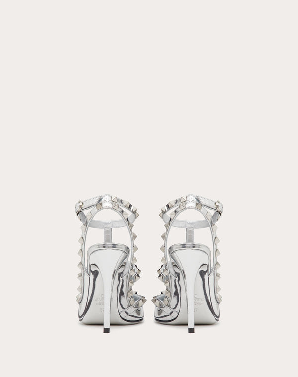 Décolleté Rockstud In Specchio Con Cinturini E Borchie In Tono 100Mm