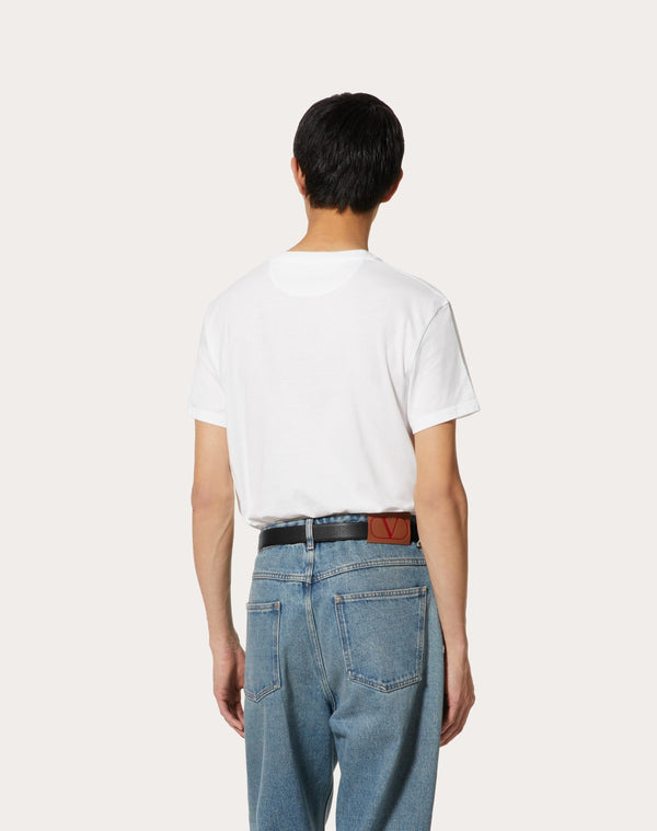 T-Shirt In Cotone Con Stampa Valentino
