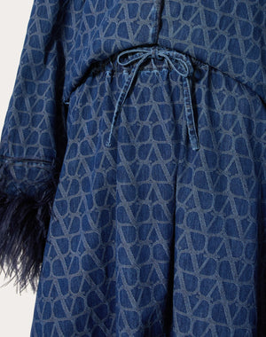 Gonna Midi In Denim Toile Iconographe Medium Blue 