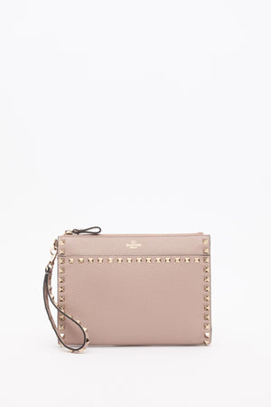 POUCH ROCKSTUD IN VITELLO GRANATO