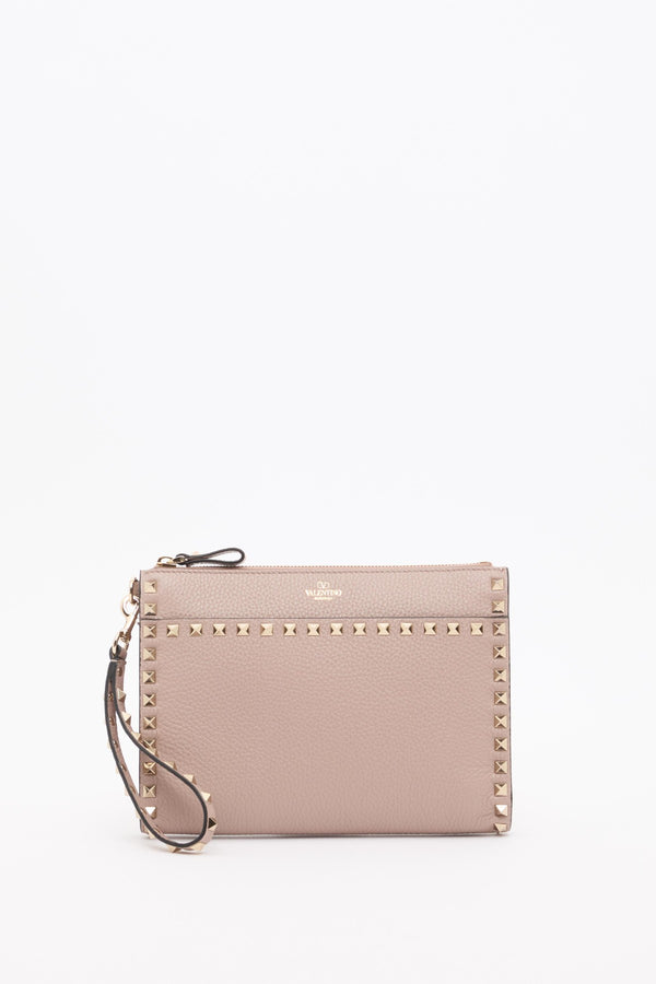 POUCH ROCKSTUD IN VITELLO GRANATO