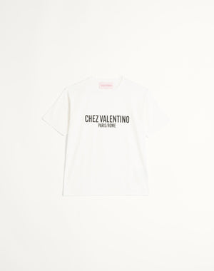 T-Shirt In Cotone Con Stampa Chez Valentino