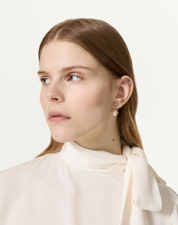 Orecchini Vlogo Signature In Metallo, Cristalli Swarovski® E Perle In Resina