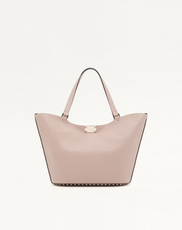 BORSA SHOPPING ROCKSTUD IN VITELLO GRANATO