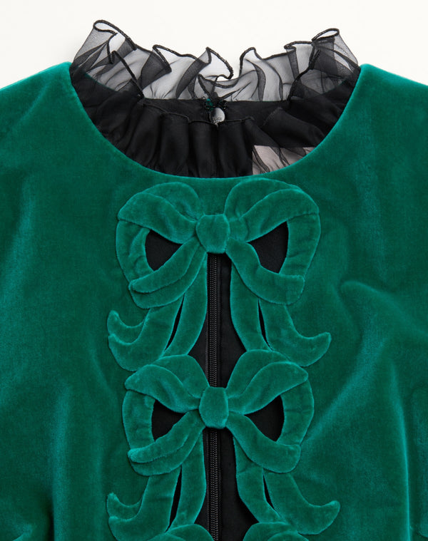 Abito Corto In Organza Ricamato