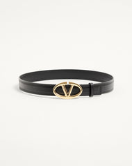 CINTURA VLOGO THE BOLD EDITION IN VITELLO LUCIDO 30 MM
