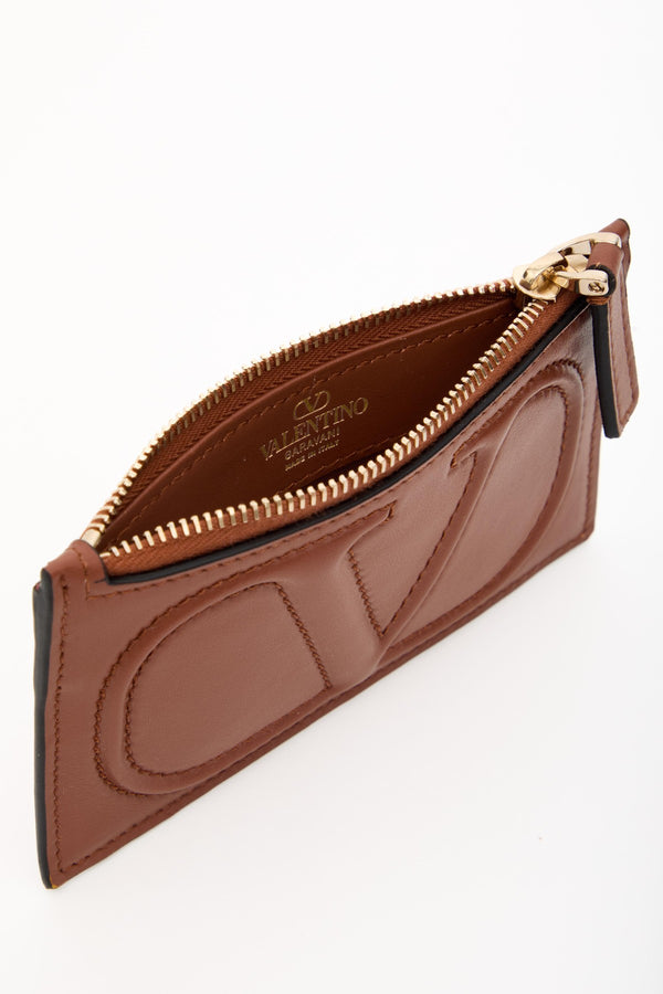 PORTACARTE CON ZIP VLOGO WALK IN VITELLO