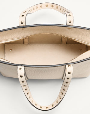 Borsa Shopping Piccola Valentino Garavani Rockstud In Vitello Granato