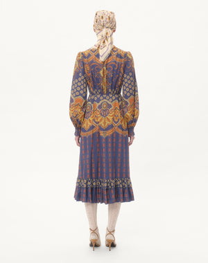 Abito midi in Mussola di Cotone stampato