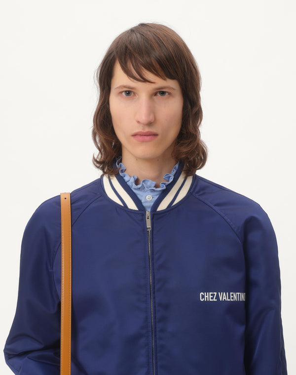 Bomber In Nylon Con Stampa Chez Valentino