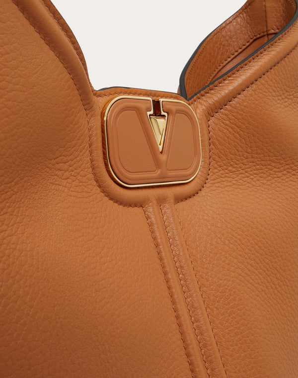 Borsa Hobo Vlogo Leather In Vitello Granato