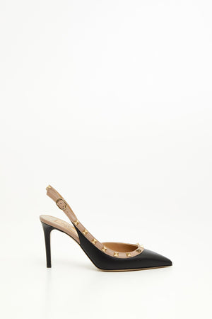 DÉCOLLETÉ SLINGBACK ROCKSTUD IN VITELLO 85MM