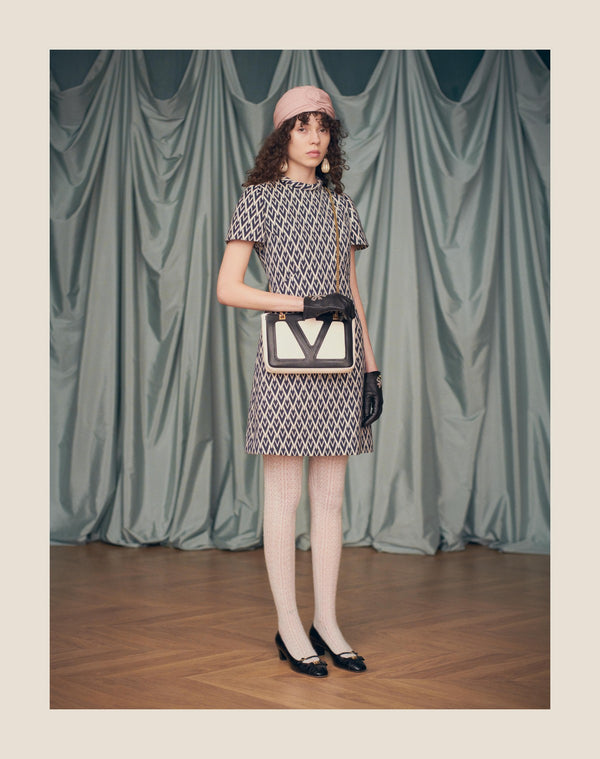 Abito Corto In Jacquard Toute La V 