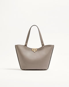 BORSA SHOPPING PICCOLA ROCKSTUD IN VITELLO GRANATO