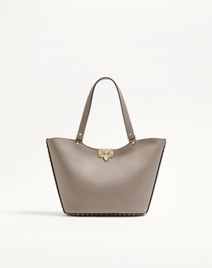 BORSA SHOPPING PICCOLA ROCKSTUD IN VITELLO GRANATO