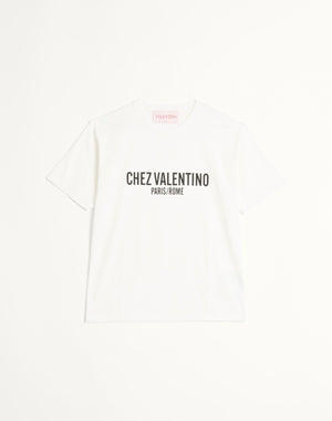 T-Shirt In Cotone Con Stampa Chez Valentino