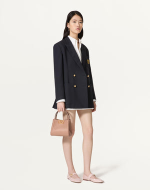 Borsa A Mano Piccola Valentino Garavani Alltime In Vitello Granato