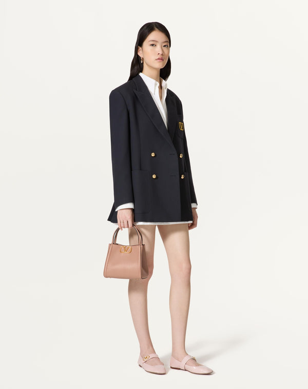 Borsa A Mano Piccola Valentino Garavani Alltime In Vitello Granato