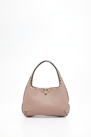 BORSA HOBO PICCOLA ROCKSTUD IN VITELLO GRANATO