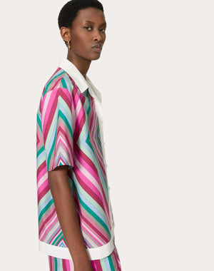 Camicia In Popeline Valentino Rhombus 75 Foulard 