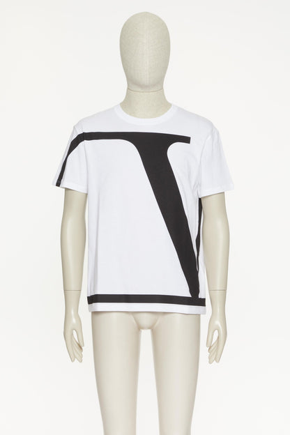 T-SHIRT IN COTONE CON V LOGO SIGNATURE