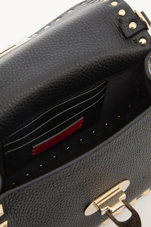 BORSA PICCOLA A MANO ROCKSTUD IN VITELLO GRANATO