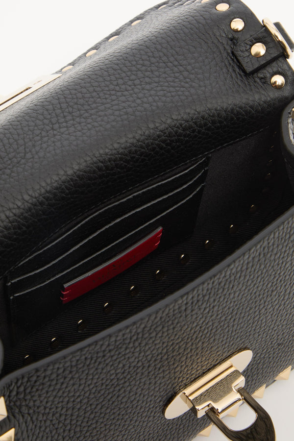 BORSA PICCOLA A MANO ROCKSTUD IN VITELLO GRANATO