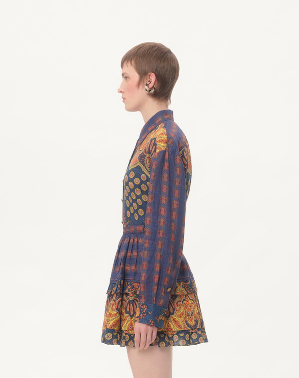 Camicia In Lino Paisley Medaglioni Voyage Imaginaire 