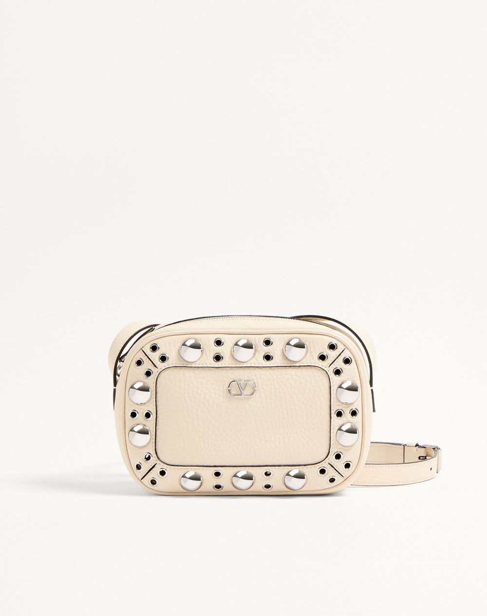 Borsa A Tracolla Valentino Garavani Nellcôte In Vitello Granato