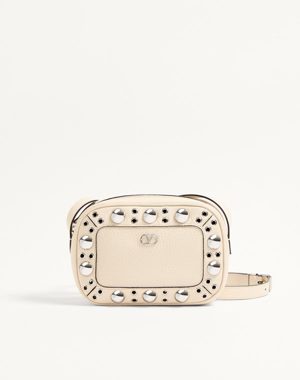 Borsa A Tracolla Valentino Garavani Nellcôte In Vitello Granato