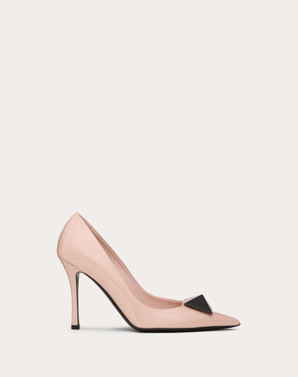 Décolleté One Stud In Vernice E Borchia Bicolor 100Mm