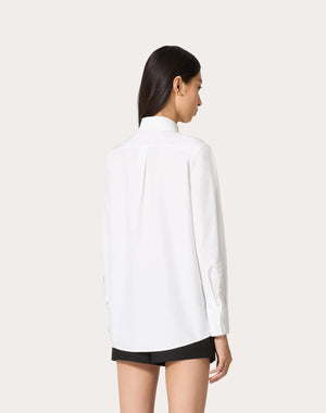 Camicia In Compact Popeline Ricamata