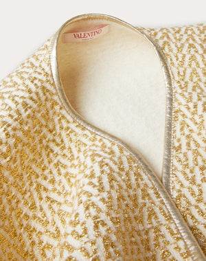 Poncho Optical Valentino In Misto Lana E Lurex